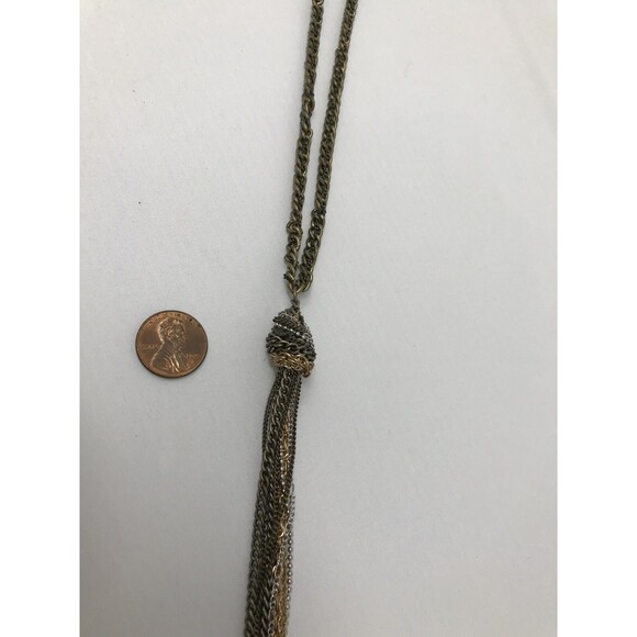CHICO'S Necklace Chain Knot Chainlink Metallic Multi Tone - Picture 4 of 8